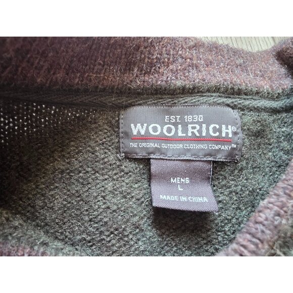Woolrich Mens Wool Blend Sweater Dark Pine Size L - Picture 4 of 7